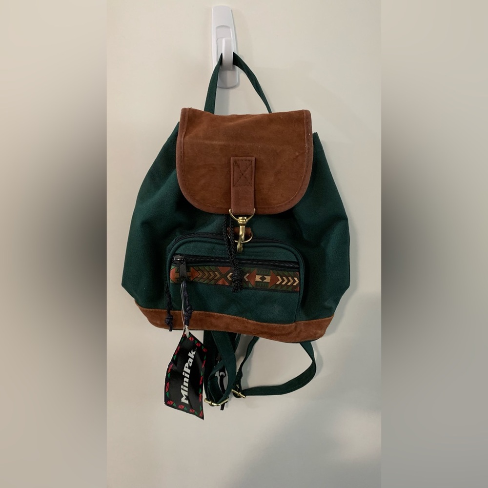 MiniPak Aztec Tribal Green Convertible Backpack
